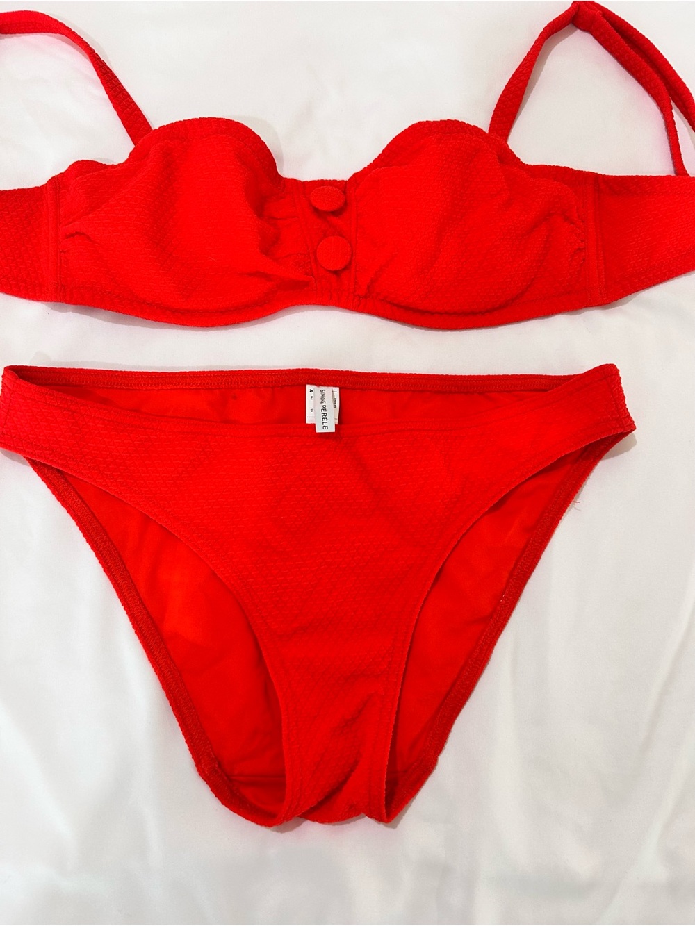 Simone Pérèle Alati Scoop Demi Bikini Top Set in Scarlet Red - Picture 2 of 16